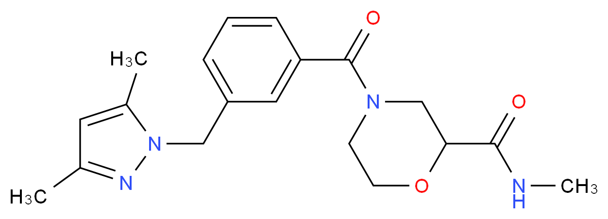 4-{3-[(3,5-dimethyl-1H-pyrazol-1-yl)methyl]benzoyl}-N-methyl-2-morpholinecarboxamide_Molecular_structure_CAS_)