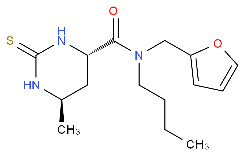 (4S*,6R*)-N-butyl-N-(2-furylmethyl)-6-methyl-2-thioxohexahydropyrimidine-4-carboxamide_Molecular_structure_CAS_)