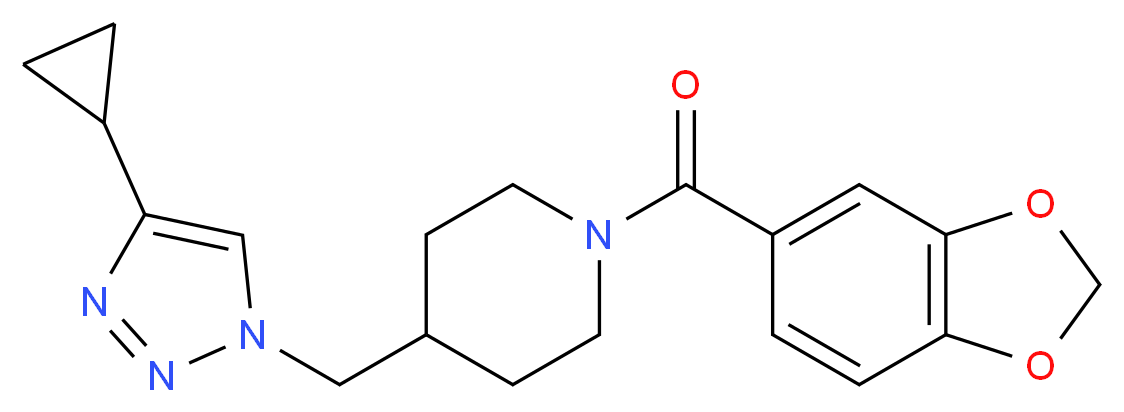 1-(1,3-benzodioxol-5-ylcarbonyl)-4-[(4-cyclopropyl-1H-1,2,3-triazol-1-yl)methyl]piperidine_Molecular_structure_CAS_)