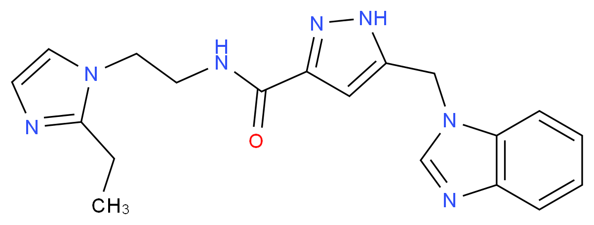 5-(1H-benzimidazol-1-ylmethyl)-N-[2-(2-ethyl-1H-imidazol-1-yl)ethyl]-1H-pyrazole-3-carboxamide_Molecular_structure_CAS_)