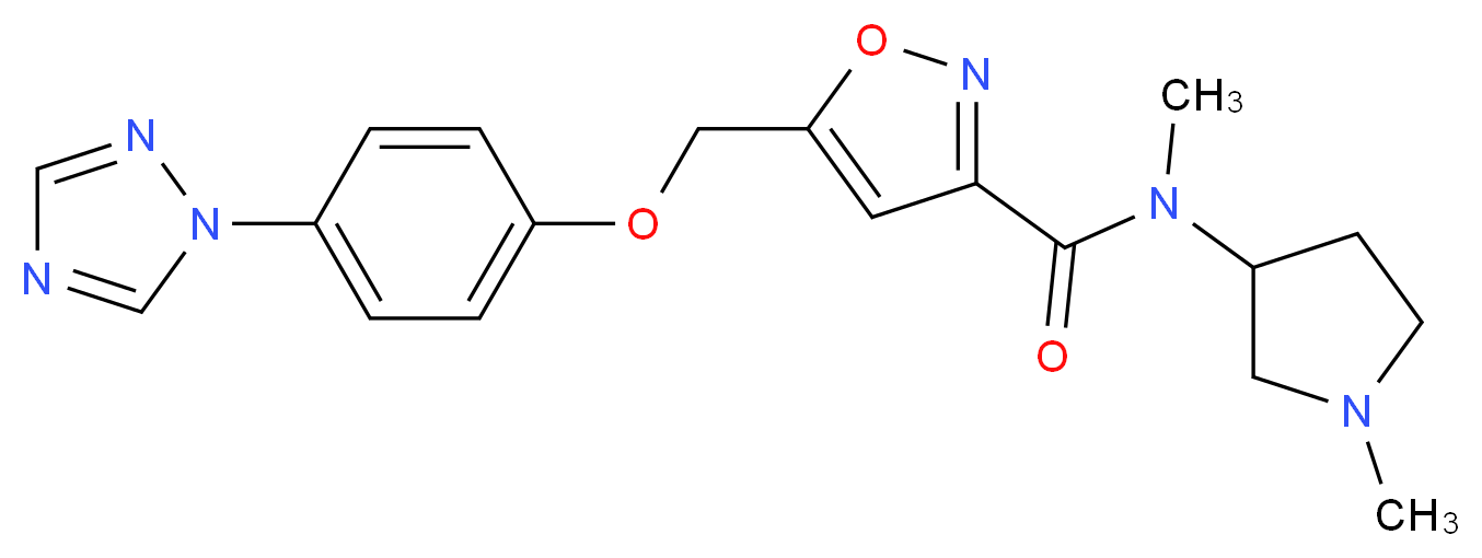 N-methyl-N-(1-methyl-3-pyrrolidinyl)-5-{[4-(1H-1,2,4-triazol-1-yl)phenoxy]methyl}-3-isoxazolecarboxamide_Molecular_structure_CAS_)