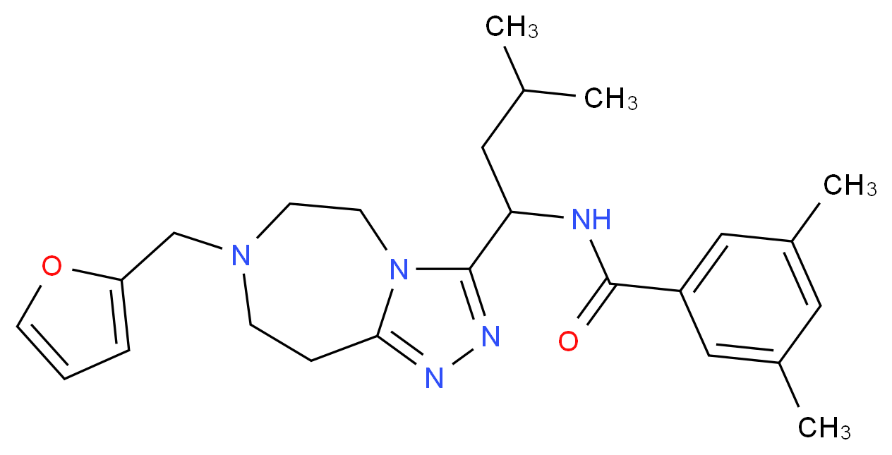 N-{1-[7-(2-furylmethyl)-6,7,8,9-tetrahydro-5H-[1,2,4]triazolo[4,3-d][1,4]diazepin-3-yl]-3-methylbutyl}-3,5-dimethylbenzamide_Molecular_structure_CAS_)