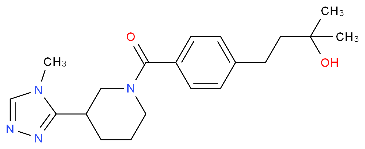 2-methyl-4-(4-{[3-(4-methyl-4H-1,2,4-triazol-3-yl)-1-piperidinyl]carbonyl}phenyl)-2-butanol_Molecular_structure_CAS_)