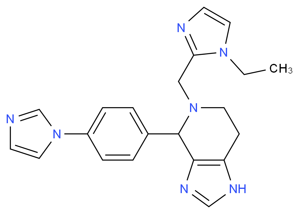 5-[(1-ethyl-1H-imidazol-2-yl)methyl]-4-[4-(1H-imidazol-1-yl)phenyl]-4,5,6,7-tetrahydro-1H-imidazo[4,5-c]pyridine_Molecular_structure_CAS_)