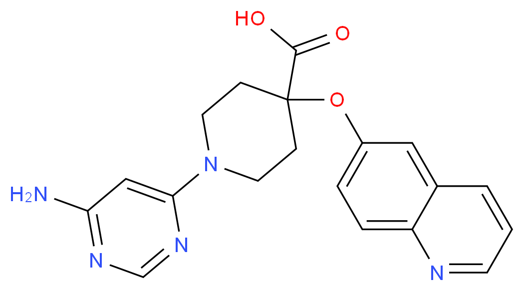 1-(6-aminopyrimidin-4-yl)-4-(quinolin-6-yloxy)piperidine-4-carboxylic acid_Molecular_structure_CAS_)