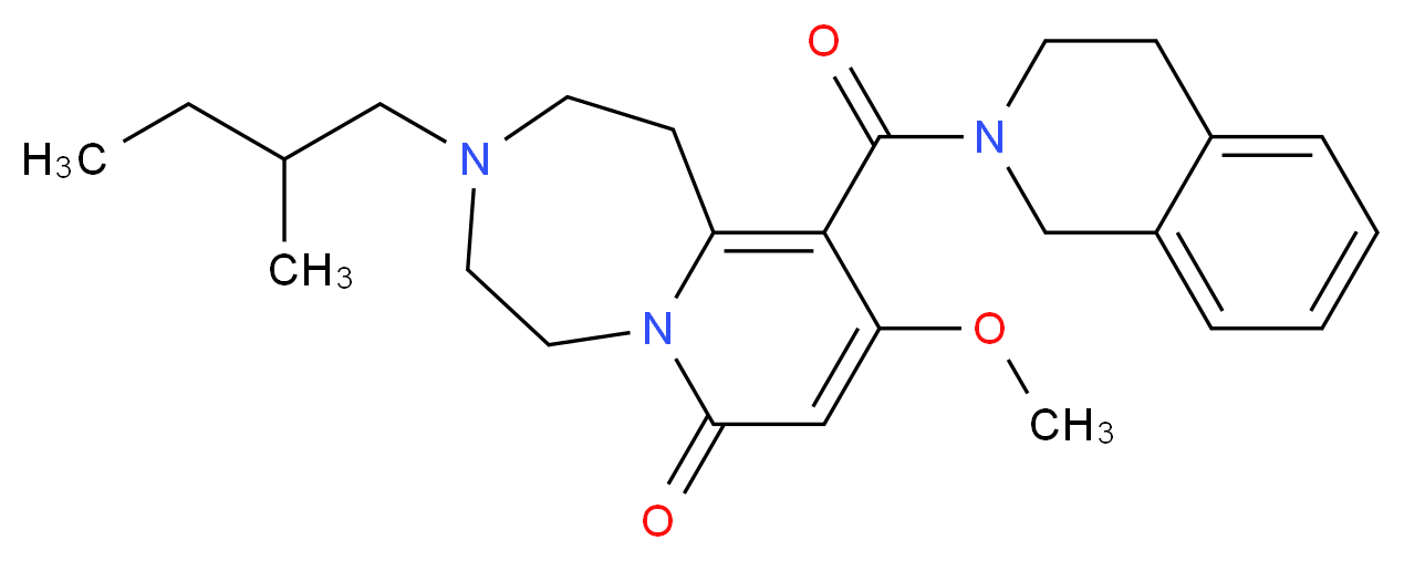 10-(3,4-dihydro-2(1H)-isoquinolinylcarbonyl)-9-methoxy-3-(2-methylbutyl)-2,3,4,5-tetrahydropyrido[1,2-d][1,4]diazepin-7(1H)-one_Molecular_structure_CAS_)