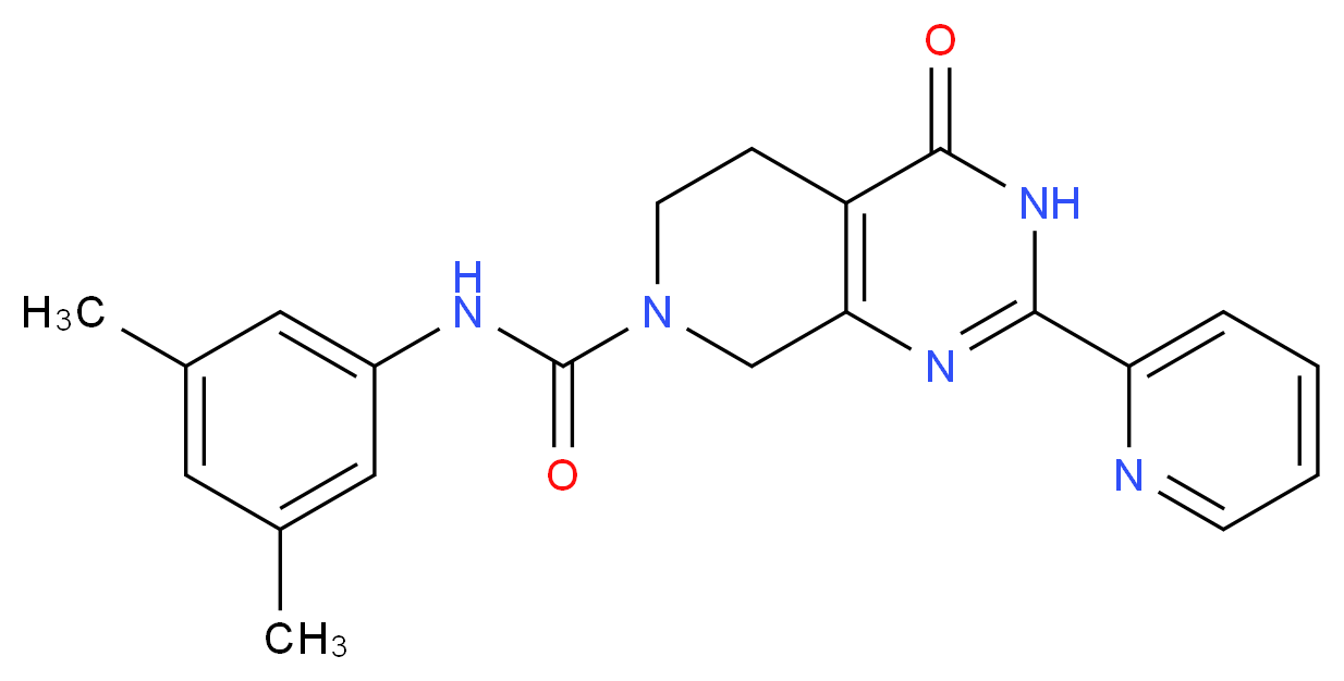 N-(3,5-dimethylphenyl)-4-oxo-2-pyridin-2-yl-4,5,6,8-tetrahydropyrido[3,4-d]pyrimidine-7(3H)-carboxamide_Molecular_structure_CAS_)