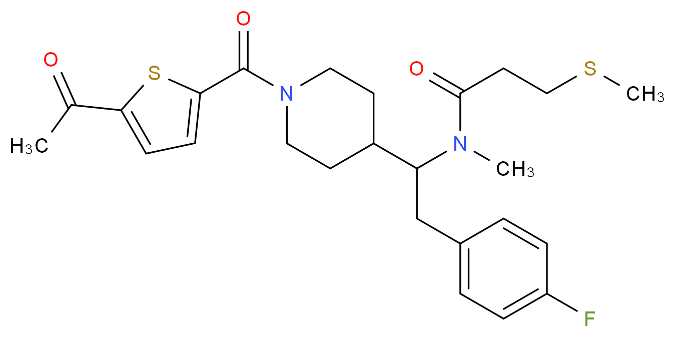 N-[1-{1-[(5-acetyl-2-thienyl)carbonyl]-4-piperidinyl}-2-(4-fluorophenyl)ethyl]-N-methyl-3-(methylthio)propanamide_Molecular_structure_CAS_)