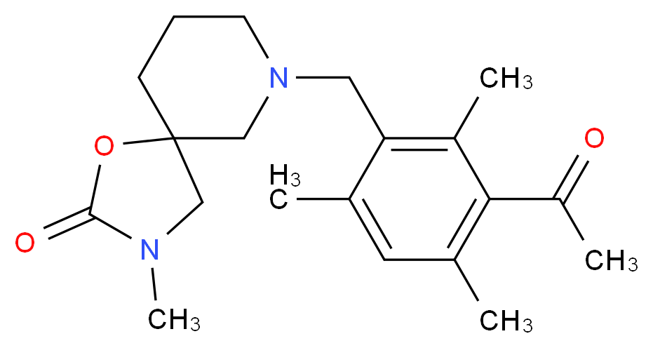 7-(3-acetyl-2,4,6-trimethylbenzyl)-3-methyl-1-oxa-3,7-diazaspiro[4.5]decan-2-one_Molecular_structure_CAS_)