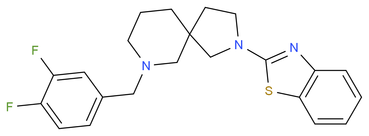 2-(1,3-benzothiazol-2-yl)-7-(3,4-difluorobenzyl)-2,7-diazaspiro[4.5]decane_Molecular_structure_CAS_)