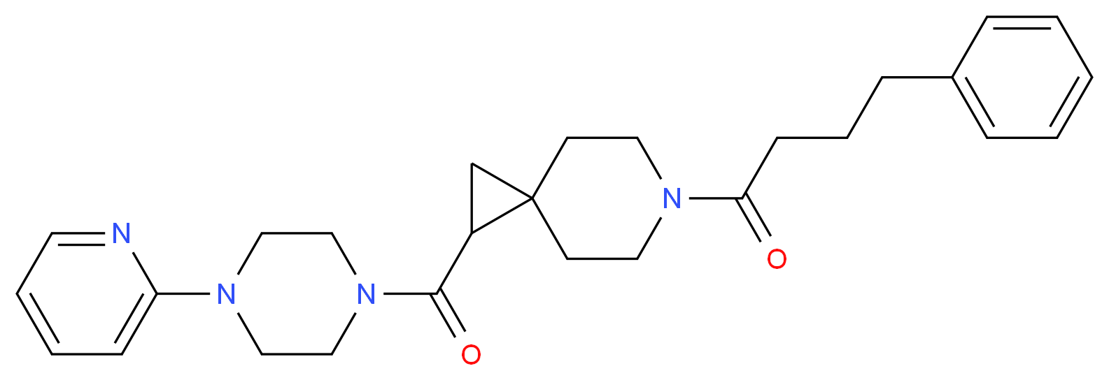 6-(4-phenylbutanoyl)-1-{[4-(2-pyridinyl)-1-piperazinyl]carbonyl}-6-azaspiro[2.5]octane_Molecular_structure_CAS_)