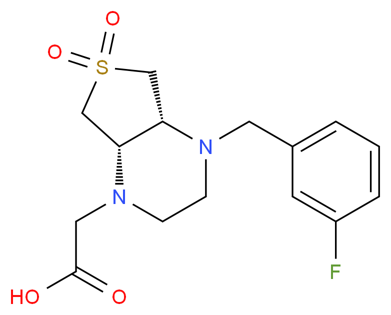 [(4aR*,7aS*)-4-(3-fluorobenzyl)-6,6-dioxidohexahydrothieno[3,4-b]pyrazin-1(2H)-yl]acetic acid_Molecular_structure_CAS_)