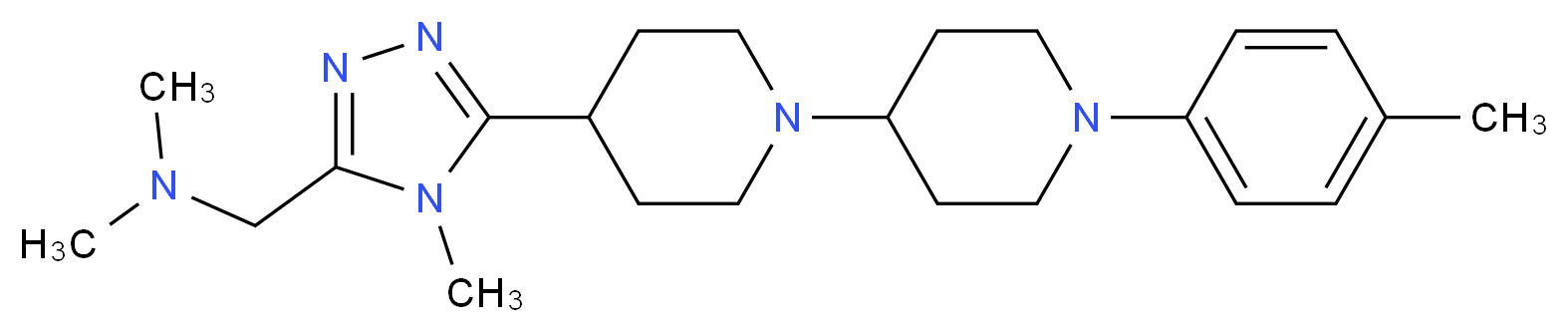 N,N-dimethyl-1-{4-methyl-5-[1'-(4-methylphenyl)-1,4'-bipiperidin-4-yl]-4H-1,2,4-triazol-3-yl}methanamine_Molecular_structure_CAS_)