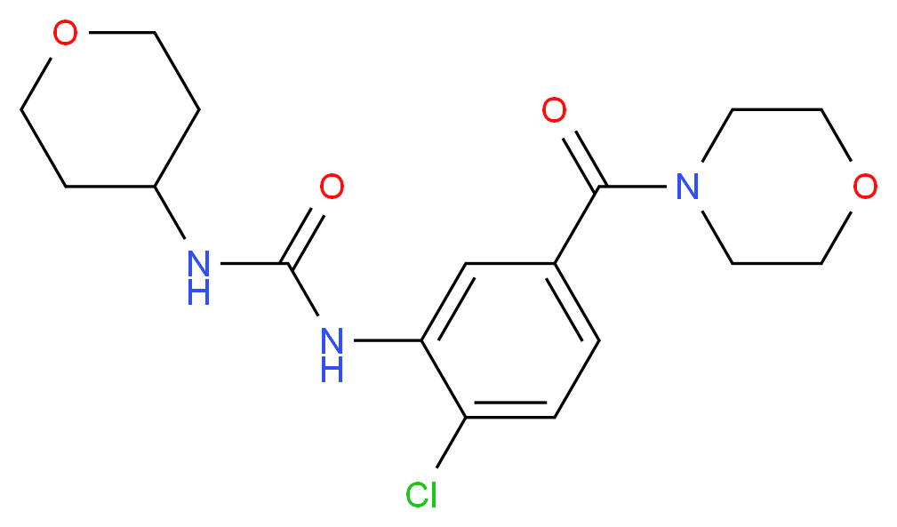 N-[2-chloro-5-(morpholin-4-ylcarbonyl)phenyl]-N'-(tetrahydro-2H-pyran-4-yl)urea_Molecular_structure_CAS_)
