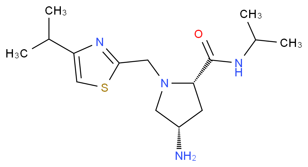 (2S,4S)-4-amino-N-isopropyl-1-[(4-isopropyl-1,3-thiazol-2-yl)methyl]pyrrolidine-2-carboxamide_Molecular_structure_CAS_)