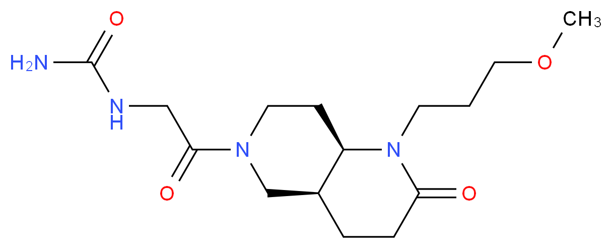 N-{2-[(4aS*,8aR*)-1-(3-methoxypropyl)-2-oxooctahydro-1,6-naphthyridin-6(2H)-yl]-2-oxoethyl}urea_Molecular_structure_CAS_)