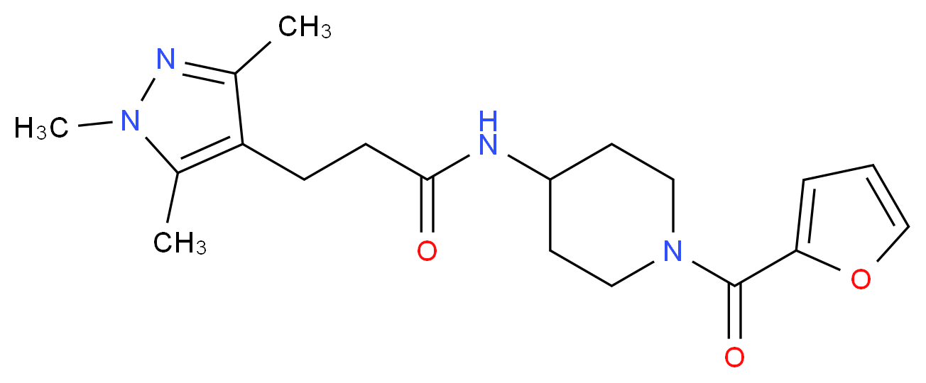 N-[1-(2-furoyl)piperidin-4-yl]-3-(1,3,5-trimethyl-1H-pyrazol-4-yl)propanamide_Molecular_structure_CAS_)