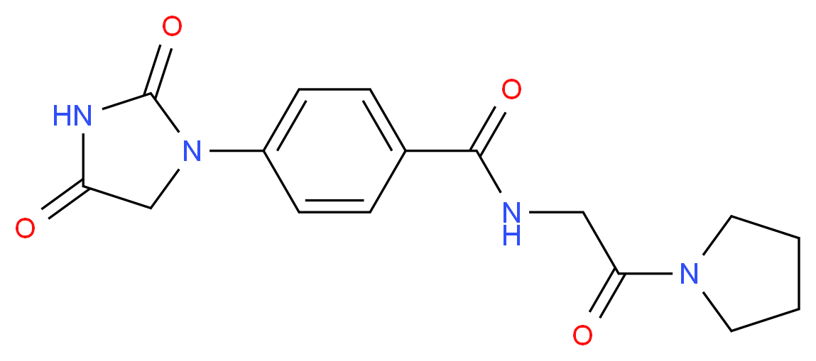 4-(2,4-dioxoimidazolidin-1-yl)-N-(2-oxo-2-pyrrolidin-1-ylethyl)benzamide (non-preferred name)_Molecular_structure_CAS_)