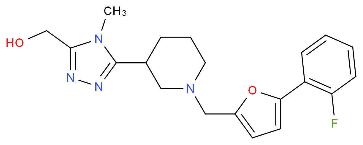 [5-(1-{[5-(2-fluorophenyl)-2-furyl]methyl}piperidin-3-yl)-4-methyl-4H-1,2,4-triazol-3-yl]methanol_Molecular_structure_CAS_)