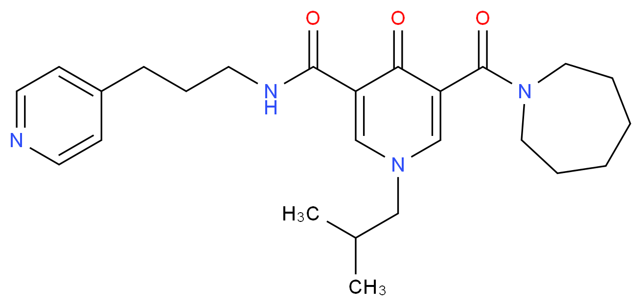 5-(1-azepanylcarbonyl)-1-isobutyl-4-oxo-N-[3-(4-pyridinyl)propyl]-1,4-dihydro-3-pyridinecarboxamide_Molecular_structure_CAS_)