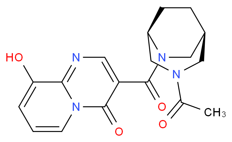 3-{[(1S*,5R*)-3-acetyl-3,6-diazabicyclo[3.2.2]non-6-yl]carbonyl}-9-hydroxy-4H-pyrido[1,2-a]pyrimidin-4-one_Molecular_structure_CAS_)