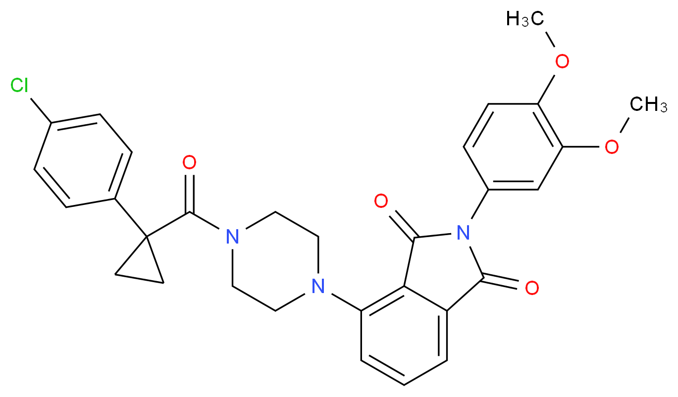 4-(4-{[1-(4-chlorophenyl)cyclopropyl]carbonyl}-1-piperazinyl)-2-(3,4-dimethoxyphenyl)-1H-isoindole-1,3(2H)-dione_Molecular_structure_CAS_)