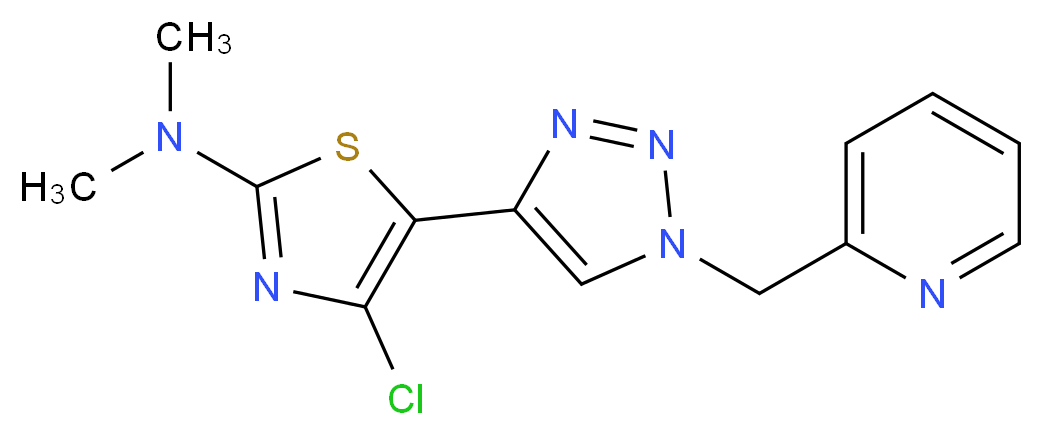 4-chloro-N,N-dimethyl-5-[1-(pyridin-2-ylmethyl)-1H-1,2,3-triazol-4-yl]-1,3-thiazol-2-amine_Molecular_structure_CAS_)