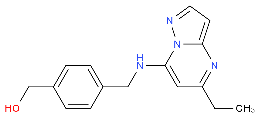 (4-{[(5-ethylpyrazolo[1,5-a]pyrimidin-7-yl)amino]methyl}phenyl)methanol_Molecular_structure_CAS_)