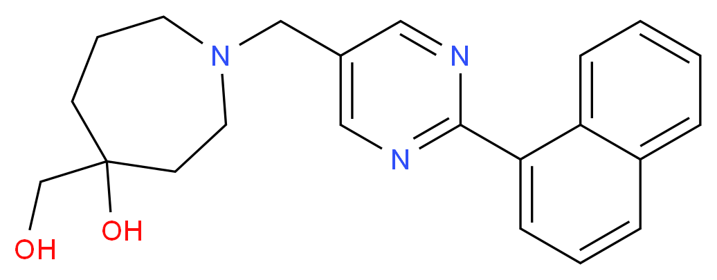 4-(hydroxymethyl)-1-{[2-(1-naphthyl)-5-pyrimidinyl]methyl}-4-azepanol_Molecular_structure_CAS_)