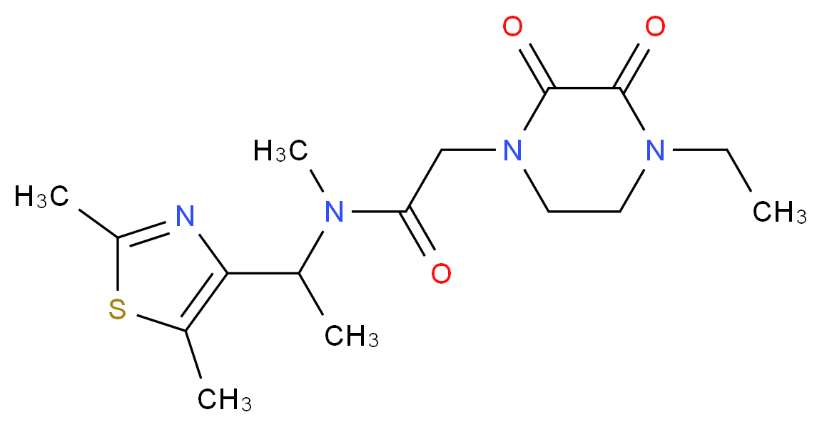 N-[1-(2,5-dimethyl-1,3-thiazol-4-yl)ethyl]-2-(4-ethyl-2,3-dioxopiperazin-1-yl)-N-methylacetamide_Molecular_structure_CAS_)