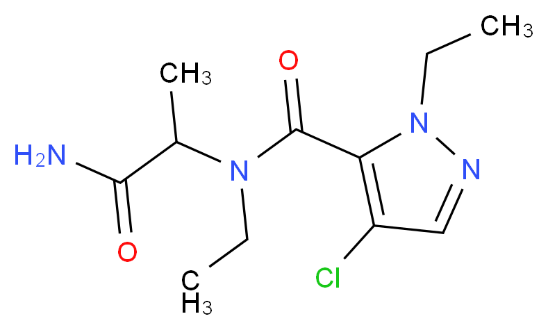N-(2-amino-1-methyl-2-oxoethyl)-4-chloro-N,1-diethyl-1H-pyrazole-5-carboxamide (non-preferred name)_Molecular_structure_CAS_)