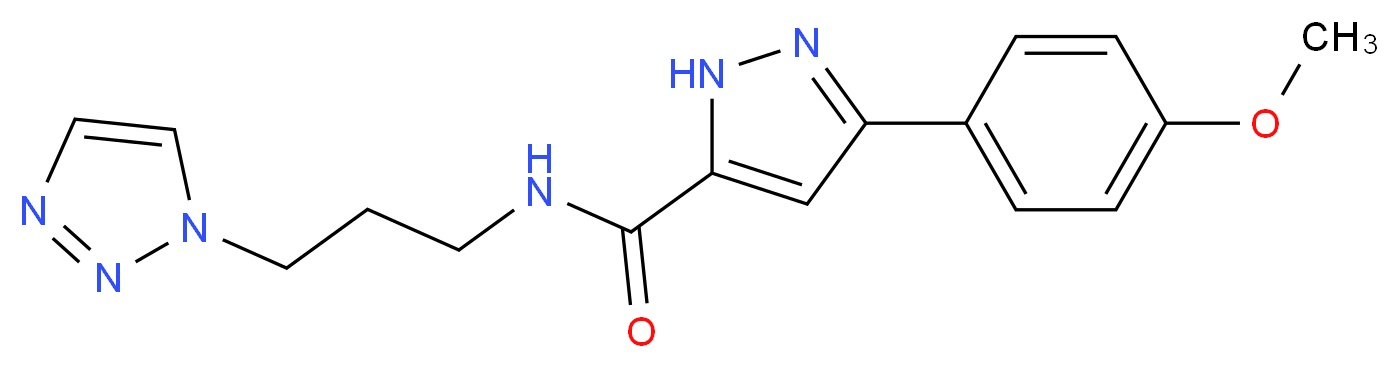 3-(4-methoxyphenyl)-N-[3-(1H-1,2,3-triazol-1-yl)propyl]-1H-pyrazole-5-carboxamide_Molecular_structure_CAS_)
