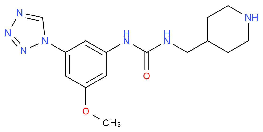 N-[3-methoxy-5-(1H-tetrazol-1-yl)phenyl]-N'-(piperidin-4-ylmethyl)urea_Molecular_structure_CAS_)