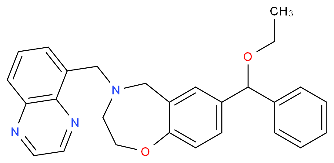 7-[ethoxy(phenyl)methyl]-4-(5-quinoxalinylmethyl)-2,3,4,5-tetrahydro-1,4-benzoxazepine_Molecular_structure_CAS_)