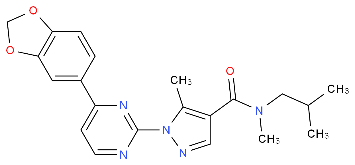 1-[4-(1,3-benzodioxol-5-yl)-2-pyrimidinyl]-N-isobutyl-N,5-dimethyl-1H-pyrazole-4-carboxamide_Molecular_structure_CAS_)
