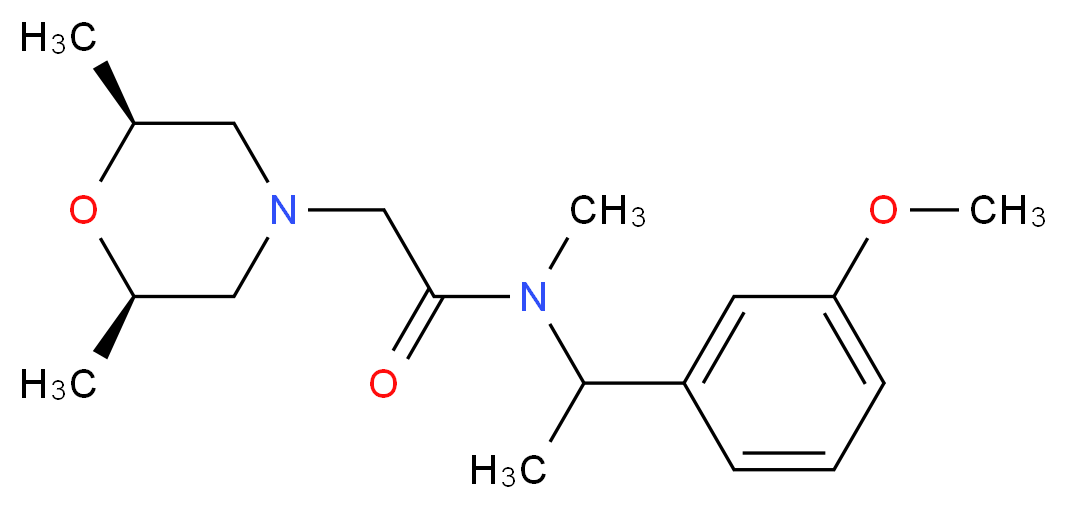 2-[(2R*,6S*)-2,6-dimethylmorpholin-4-yl]-N-[1-(3-methoxyphenyl)ethyl]-N-methylacetamide_Molecular_structure_CAS_)