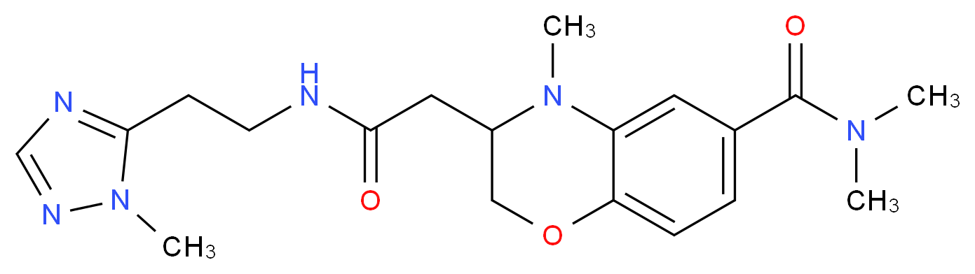 N,N,4-trimethyl-3-(2-{[2-(1-methyl-1H-1,2,4-triazol-5-yl)ethyl]amino}-2-oxoethyl)-3,4-dihydro-2H-1,4-benzoxazine-6-carboxamide_Molecular_structure_CAS_)