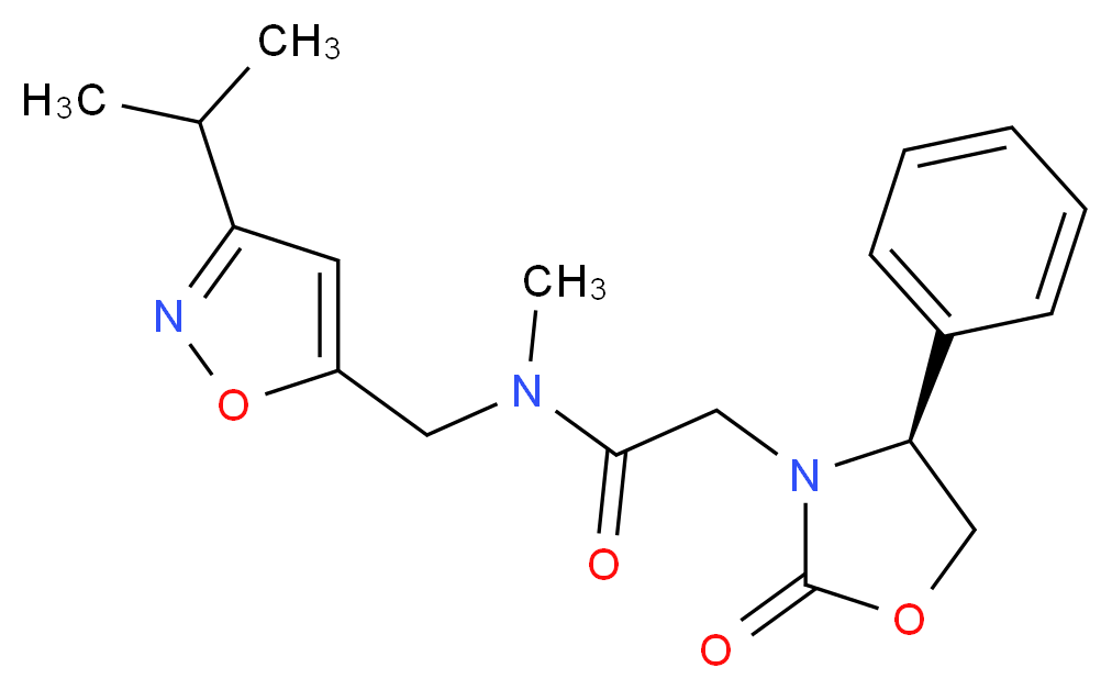 N-[(3-isopropylisoxazol-5-yl)methyl]-N-methyl-2-[(4S)-2-oxo-4-phenyl-1,3-oxazolidin-3-yl]acetamide_Molecular_structure_CAS_)