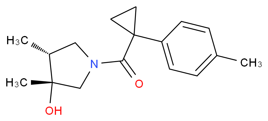 (3R*,4R*)-3,4-dimethyl-1-{[1-(4-methylphenyl)cyclopropyl]carbonyl}-3-pyrrolidinol_Molecular_structure_CAS_)