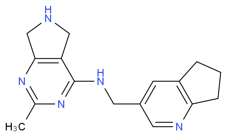 N-(6,7-dihydro-5H-cyclopenta[b]pyridin-3-ylmethyl)-2-methyl-6,7-dihydro-5H-pyrrolo[3,4-d]pyrimidin-4-amine_Molecular_structure_CAS_)