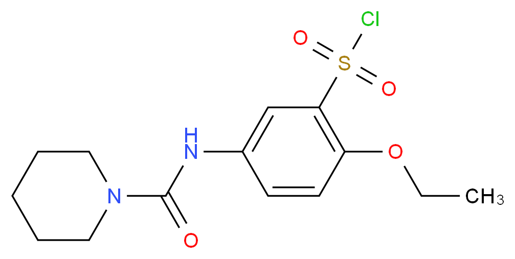 2-Ethoxy-5-[(piperidine-1-carbonyl)-amino]-benzenesulfonyl chloride_Molecular_structure_CAS_680618-11-5)