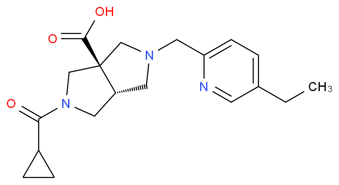 (3aR*,6aR*)-2-(cyclopropylcarbonyl)-5-[(5-ethylpyridin-2-yl)methyl]hexahydropyrrolo[3,4-c]pyrrole-3a(1H)-carboxylic acid_Molecular_structure_CAS_)