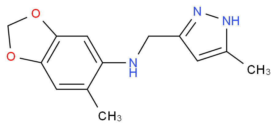 (6-methyl-1,3-benzodioxol-5-yl)[(5-methyl-1H-pyrazol-3-yl)methyl]amine_Molecular_structure_CAS_)