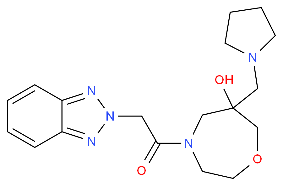 4-(2H-1,2,3-benzotriazol-2-ylacetyl)-6-(pyrrolidin-1-ylmethyl)-1,4-oxazepan-6-ol_Molecular_structure_CAS_)