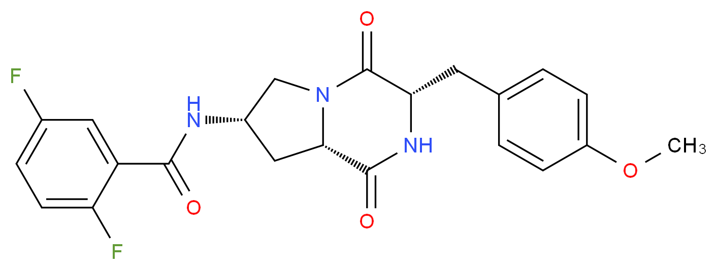 2,5-difluoro-N-[(3S,7S,8aS)-3-(4-methoxybenzyl)-1,4-dioxooctahydropyrrolo[1,2-a]pyrazin-7-yl]benzamide_Molecular_structure_CAS_)