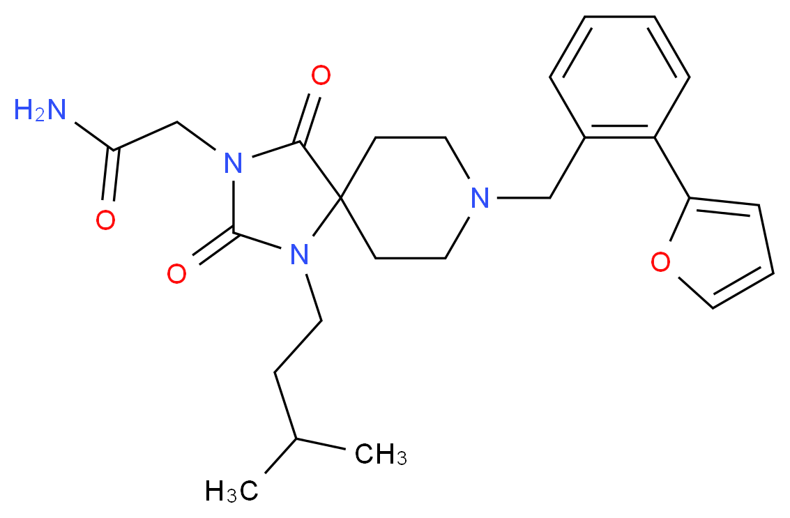 2-[8-[2-(2-furyl)benzyl]-1-(3-methylbutyl)-2,4-dioxo-1,3,8-triazaspiro[4.5]dec-3-yl]acetamide_Molecular_structure_CAS_)