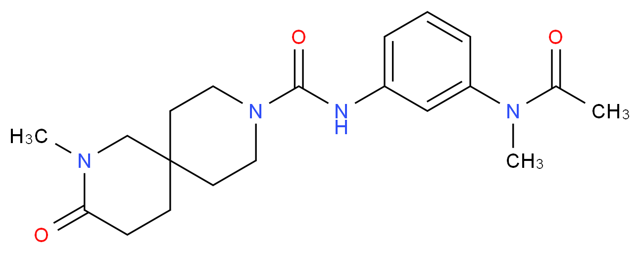 N-{3-[acetyl(methyl)amino]phenyl}-2-methyl-3-oxo-2,9-diazaspiro[5.5]undecane-9-carboxamide_Molecular_structure_CAS_)