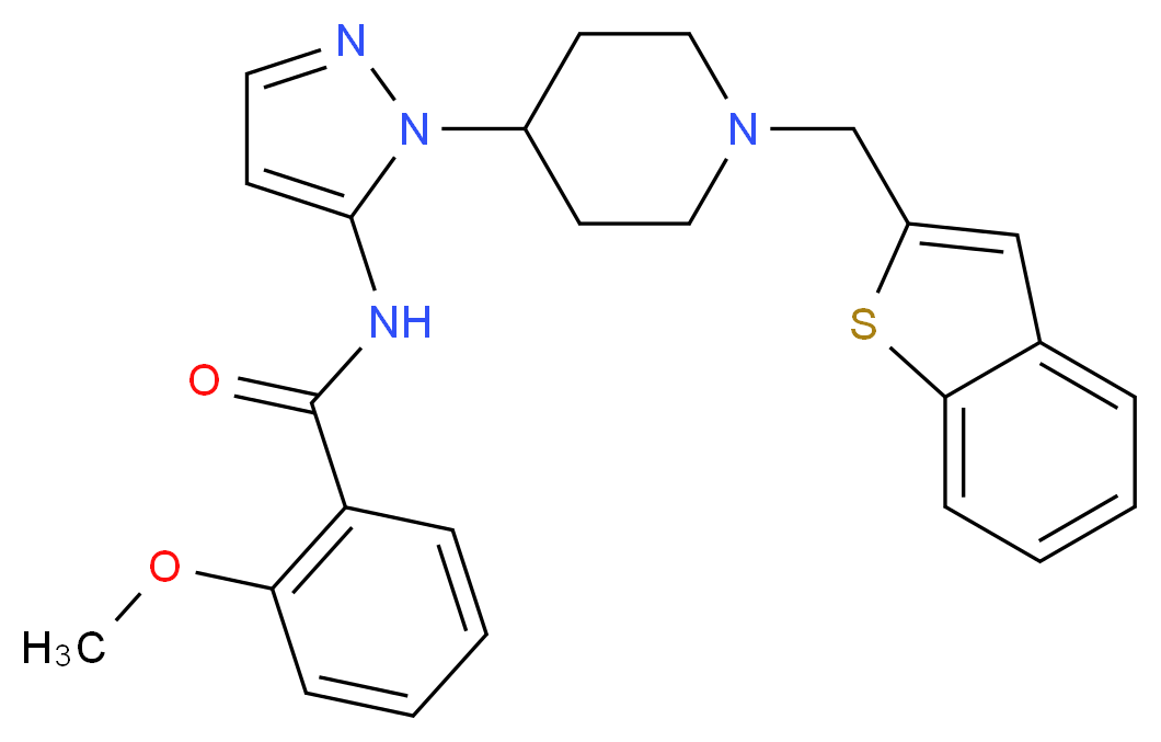 N-{1-[1-(1-benzothien-2-ylmethyl)-4-piperidinyl]-1H-pyrazol-5-yl}-2-methoxybenzamide_Molecular_structure_CAS_)