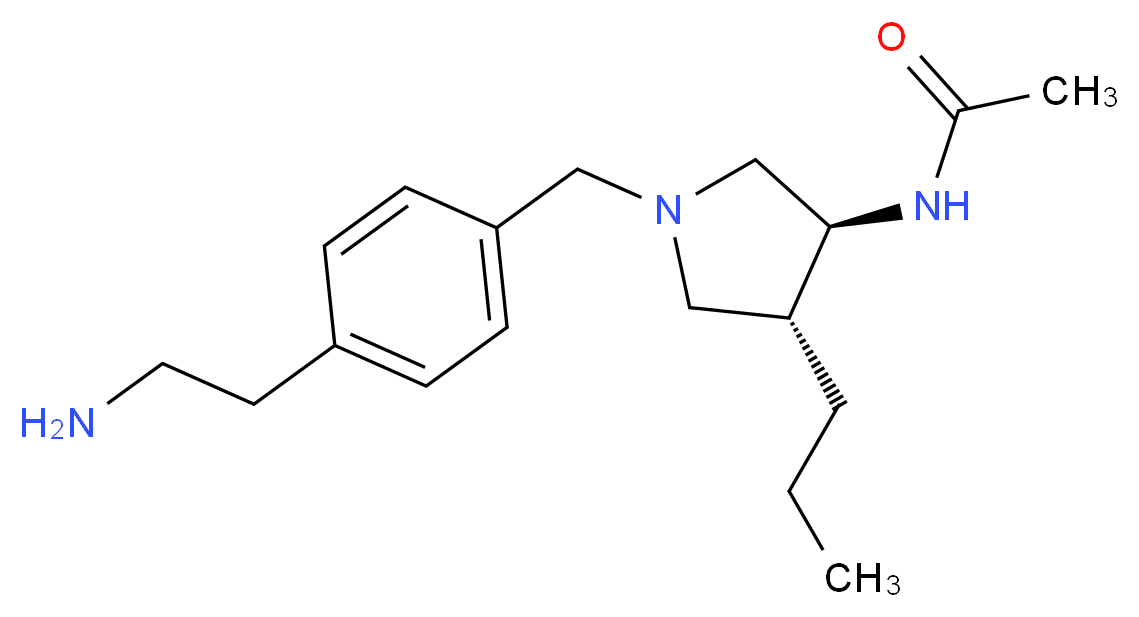 N-{(3S*,4R*)-1-[4-(2-aminoethyl)benzyl]-4-propyl-3-pyrrolidinyl}acetamide_Molecular_structure_CAS_)