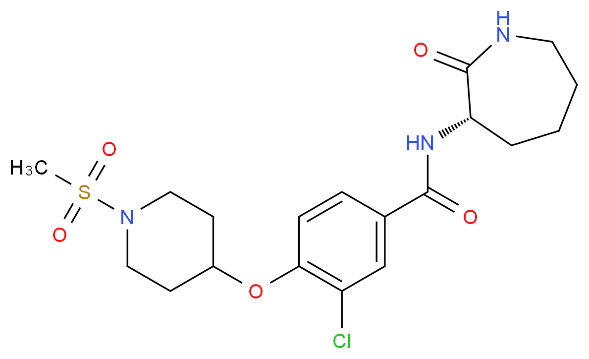 3-chloro-4-{[1-(methylsulfonyl)-4-piperidinyl]oxy}-N-[(3S)-2-oxo-3-azepanyl]benzamide_Molecular_structure_CAS_)